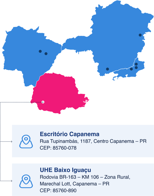Mapa da Usina UHE Baixo Iguaçu